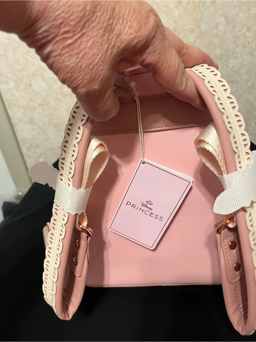 Disney Pink Princess Silhouette Floral Mini Backpack